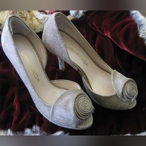 COPY - Caparros Silver Gold Heels 8B